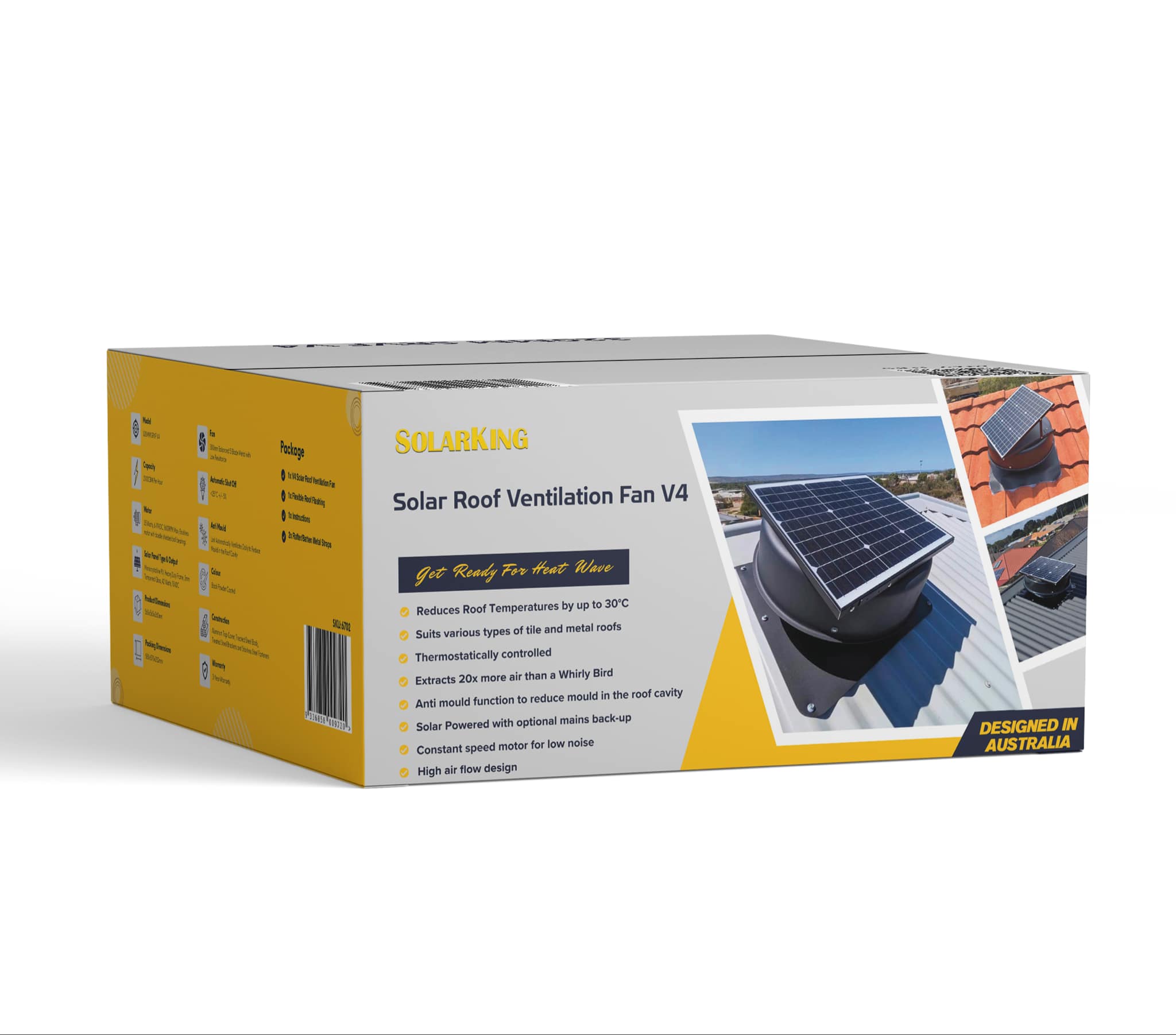 Solar Roof Ventilation Fan 320MM V4 Standard